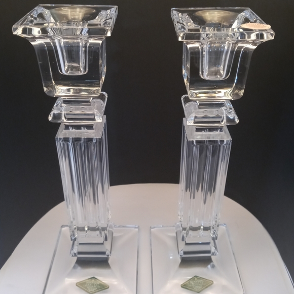 Shannon Crystal Accents Vintage Shannon Crystal Column Candlestick